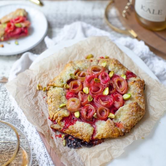 RHUBARB ROSE STRAWBERRY GALETTES - Recipe photo by beckysuebakes