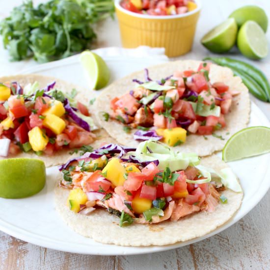 Chipotle Honey Salmon Tacos - Recipe photo by Whitney Bond