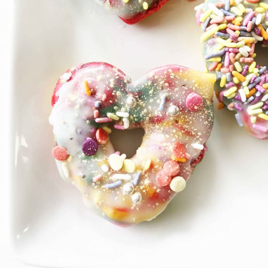 Skinny Rainbow Unicorn Donuts - Recipe photo by TheSkinnyFork