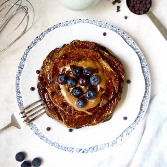 Paleo Chocolate Chip Banana Pancake - Recipe photo by perchancetocook.com