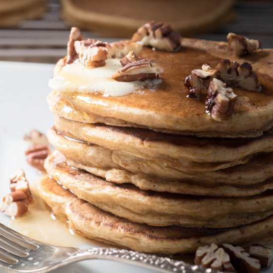 Vegan Sweet Potato Pancakes - Recipe photo by mywifecancook