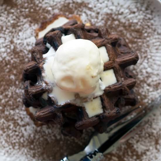 Triple Chocolate Waffles - Recipe photo by Belly Rumbles