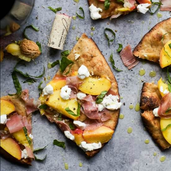 Grilled Prosciutto Peach Flatbread - Recipe photo by joyfulhealthyeats