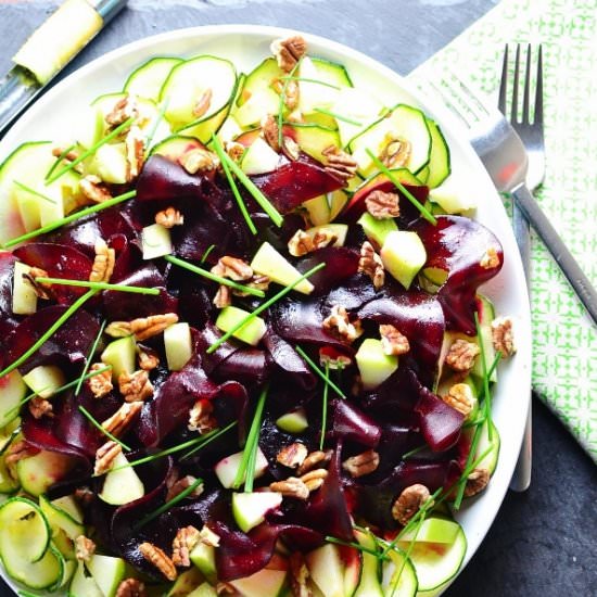 Ribbon Salad with Maple Vinaigrette - Recipe photo by everydayhealthyrecipes