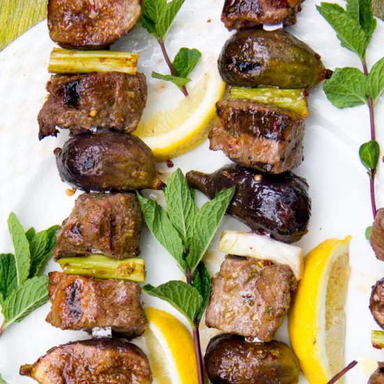 Grilled Lamb and Fig Skewers - Recipe photo by panning the globe