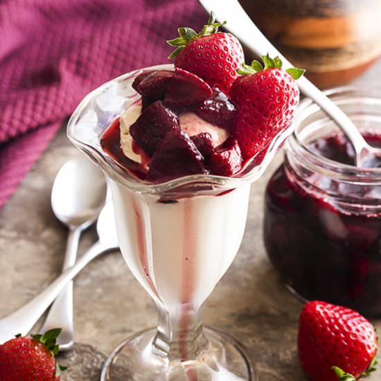 Black Pepper Strawberry Sauce - Recipe photo by justalittlebitofbacon