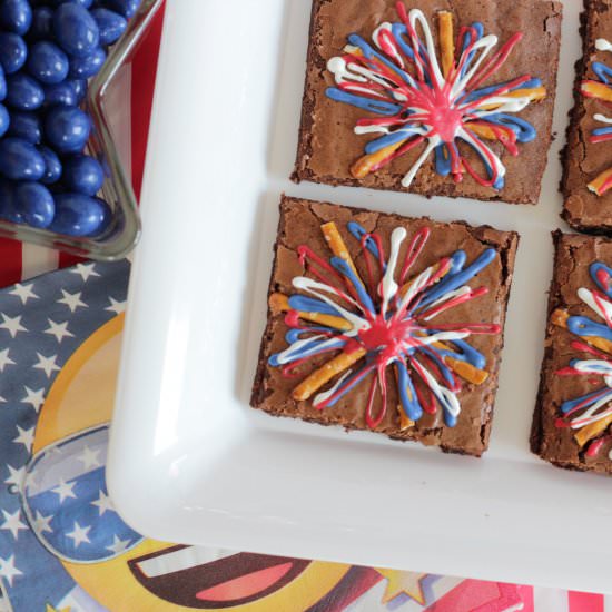 Patriotic Firworks Brownies - Recipe photo by spotofteadesigns