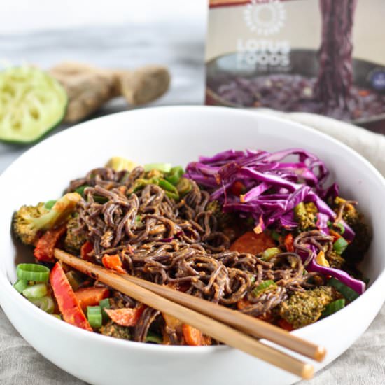 Forbidden Rice Curry Noodle Bowl - Recipe photo by pumpkinandpeanutbutter