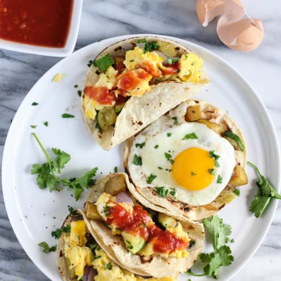 Breakfast Tacos with Zucchini Hash - Recipe photo by pumpkinandpeanutbutter