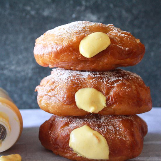 Brioche Donuts with Mango Cream - Recipe photo by The Desserted Girl
