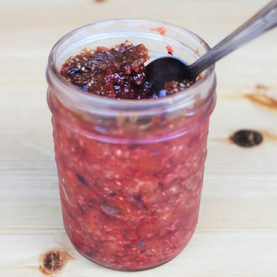 Raw Chia Plum Jam - Recipe photo by akitchenfable