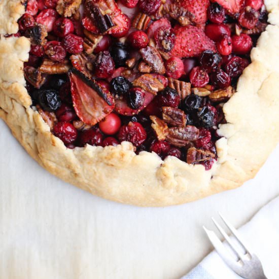 Strawberry and Cranberry Galette - Recipe photo by akitchenfable