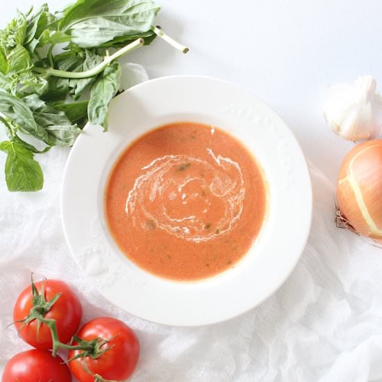 Creamy Tomato Basil Soup - Recipe photo by scratch-eats