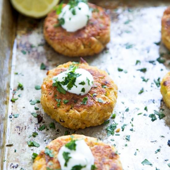 Crispy Chickpea Cakes - Recipe photo by cookingforkeeps