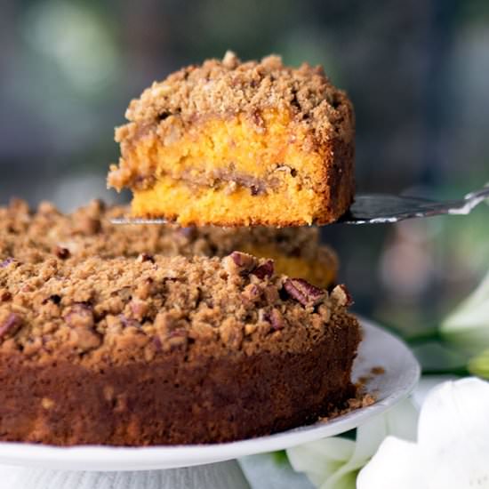 Papaya Pecan Streusel Cake - Recipe photo by Belly Rumbles