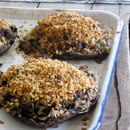 Sausage & Rice Stuffed Mushrooms - Recipe photo by percolatekitchen