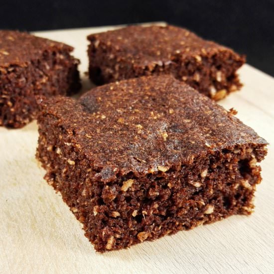 Flourless Cakey Coconut Brownies - Recipe photo by myhealthydessert