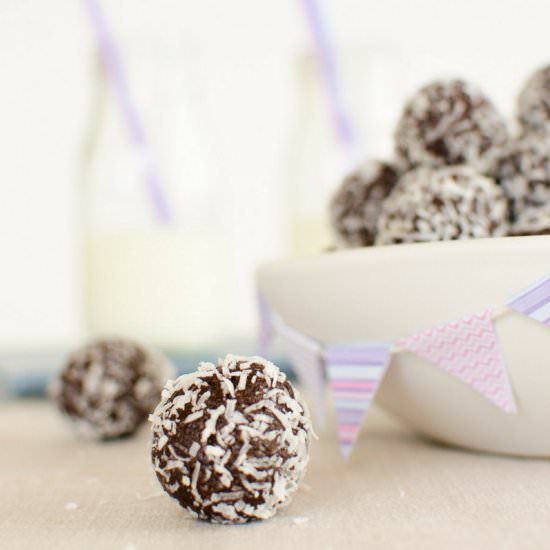 Nut Free Chocolate Bliss Balls - Recipe photo by My Kids Lick The Bowl
