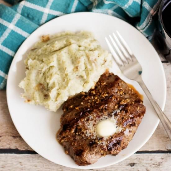 Parmesan Cream Topped Steak - Recipe photo by berlyskitchen