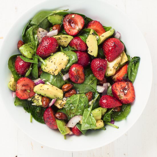 spinach strawberry avocado salad - Recipe photo by glebekitchen