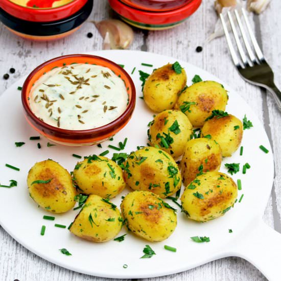 Baby potatoes with cumin aioli - Recipe photo by Culinaire bagage