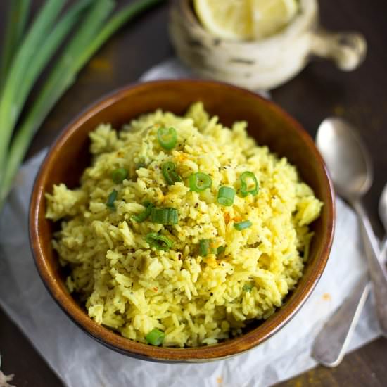 Lemon Turmeric Rice - Recipe photo by Kiwi and Carrot