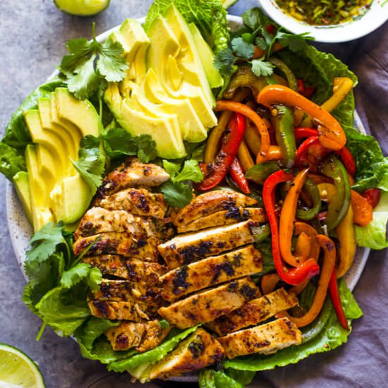 Chicken Fajita & Avocado Salad - Recipe photo by Baked in Butter