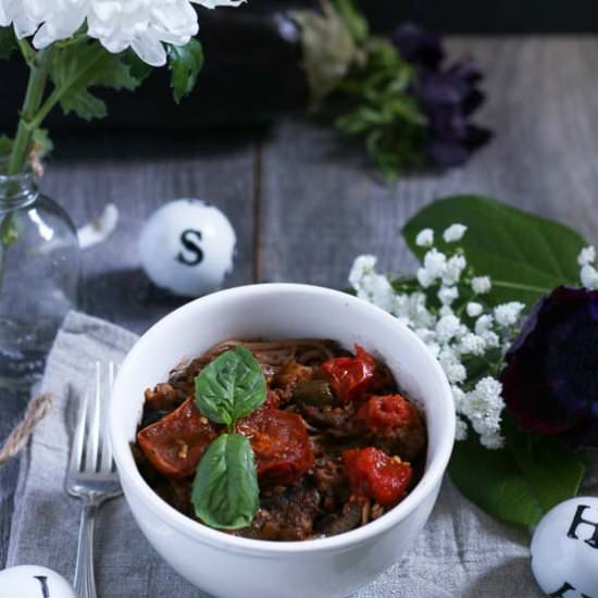 Paleo-ish Pasta Puttanesca - Recipe photo by Pale0-ish