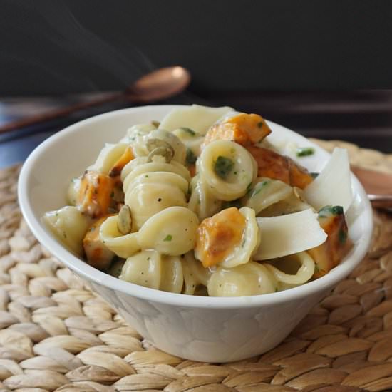 Parmesan Sweet Potato Pasta - Recipe photo by bijouxandbits