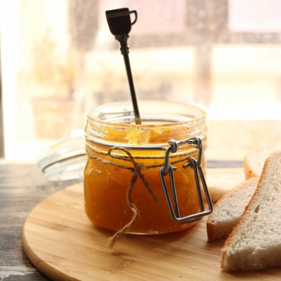 Mango Saffron Jam/ Chutney - Recipe photo by Ghezaeshiriin