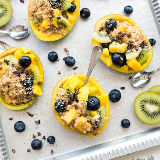 Toasted Quinoa-Stuffed Mangos - Recipe photo by Vegan Yack Attack