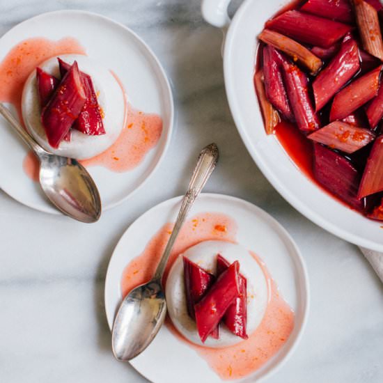 Panna Cotta with Roasted Rhubarb - Recipe photo by sweet-treats-baking