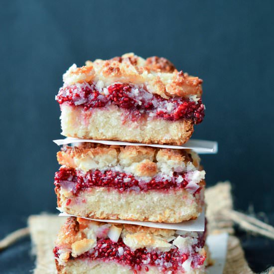 Raspberry Crumble Bars - Recipe photo by sweetashoneynz