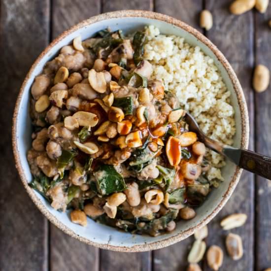 Peanutty Black Eyed Peas & Greens - Recipe photo by thefullhelping