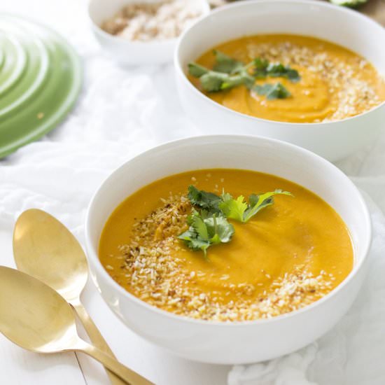 Curried Coconut Carrot Soup - Recipe photo by freutcake
