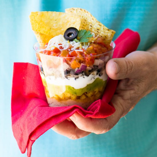 Mexican 7 Layer Dip Cups - Recipe photo by theviewfromgreatisland
