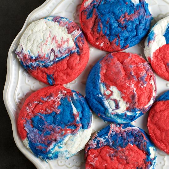 Patriotic Cake Cookies - Recipe photo by sweetasacookie