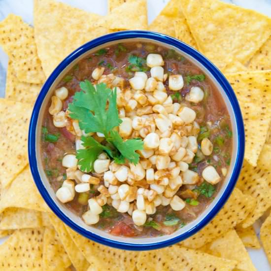 Pan Roasted Blender Salsa - Recipe photo by ChampagneandPaperPlanes