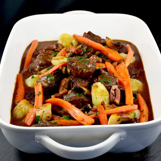 Oven Baked Beef Bourguignon - Recipe photo by pattysaveurs