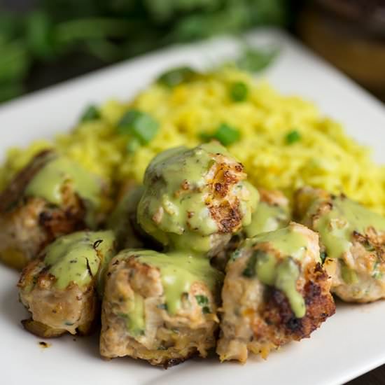 Mango Jalapeno Meatballs - Recipe photo by Kiwi and Carrot