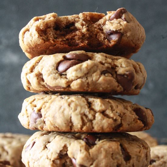 Buckwheat Chocolate Chip Cookies - Recipe photo by The Desserted Girl