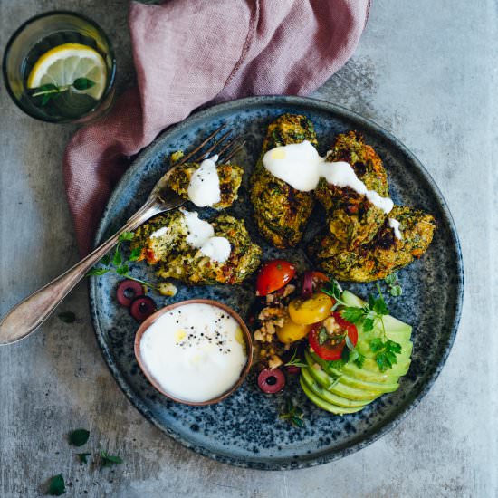 Greek Broccoli & Feta Patties - Recipe photo by cashewkitchen