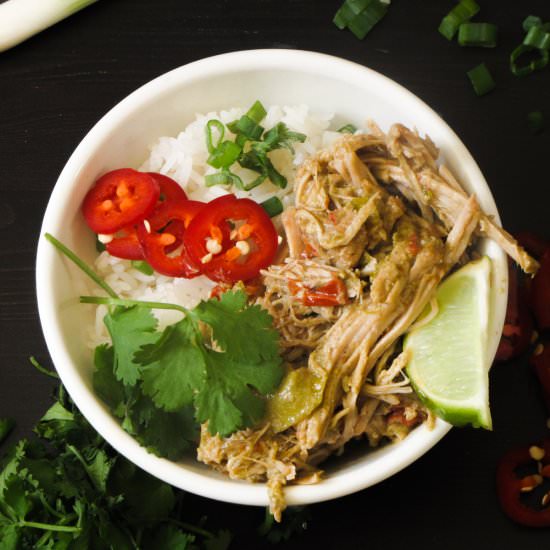 Thai Green Curry Pulled Pork Bowl - Recipe photo by percolatekitchen