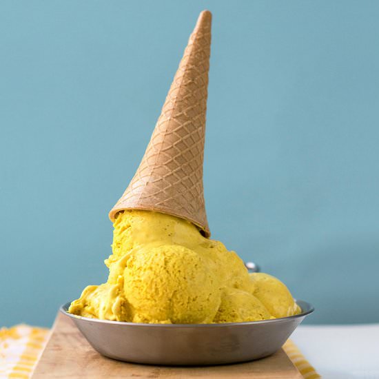 Bee Pollen Golden Milk Ice Cream - Recipe photo by thehungrybites.com