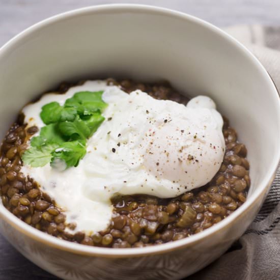 Berbere Lentils with a Poached Egg - Recipe photo by TheCookReport