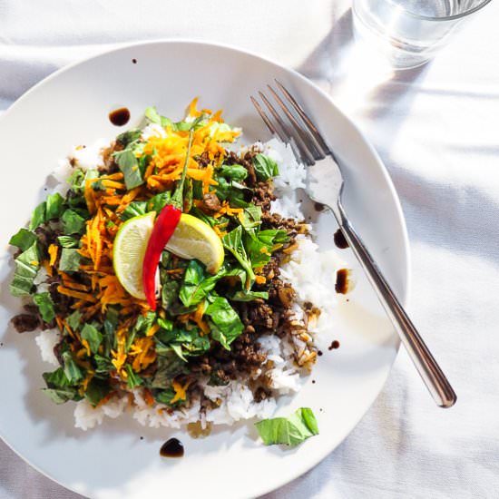 Thai Chilli Basil Beef - Recipe photo by The Beader Chef