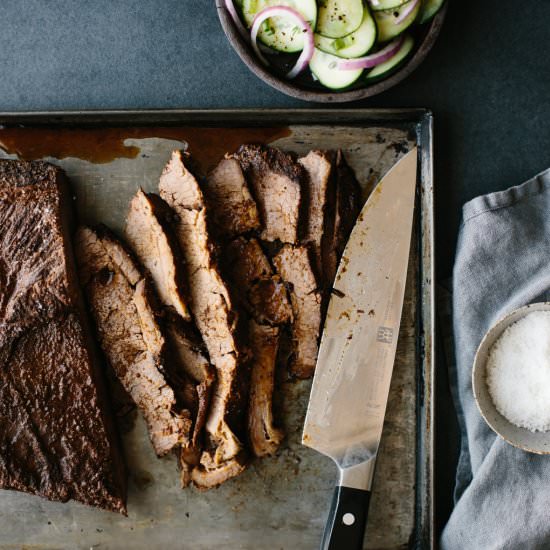Sweet and Smoky Beef Brisket - Recipe photo by Downshiftology