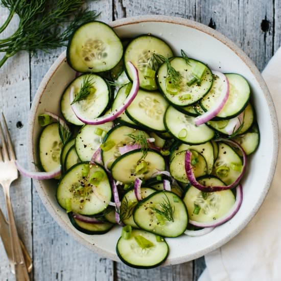 Easy Cucumber Salad - Recipe photo by Downshiftology