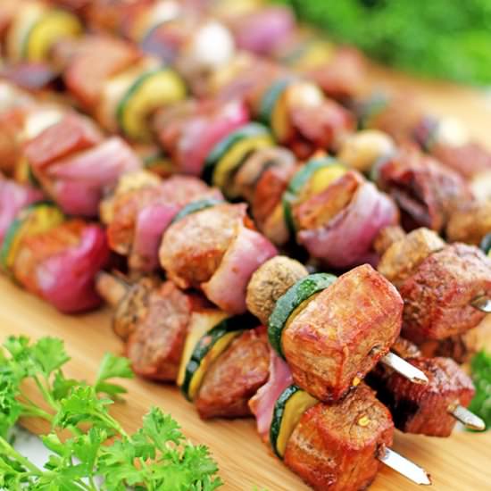Grilled Vegetables and Steak Kabobs - Recipe photo by valyastasteofhome.com
