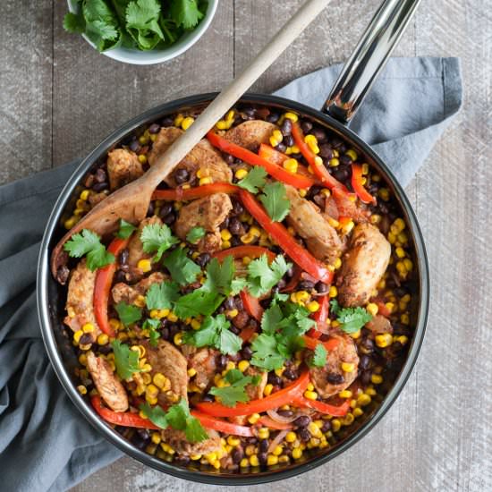 Skillet Chicken with Black Beans - Recipe photo by BourbonAndHoney